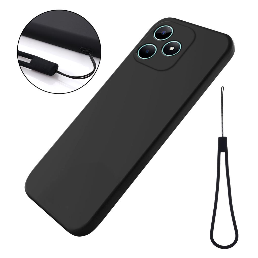 For Realme Note 50 4G Case with Wrist Strap Liquid Silicone Phone Cover