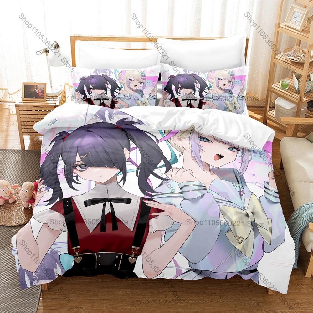 NEEDY GIRL OVERDOSE Duvet Cover + 2 Pillowcases, OMGkawaiiAngel KAngel Print Bedding Set Soft Fabric Decor Gift for Anime Game