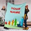 Customizable 3D-Number-Blocks-Cartoon Throw Blanket – Personalized Name, All-Season Cozy Snug Blanket, Machine Washable, Personalized Blanket
