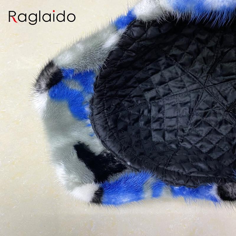 Nowe nauszniki z naturalnego futra norek dla kobiet luksusowe ciepłe czapki z rondem damskie zimowe czapki z prawdziwego futra