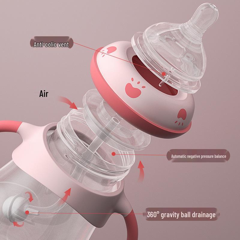 Oubeni 5cm Wide Mouth PP Anti-Colic Baby Bottle, Drop-Resistant Infant Milk Bottle.