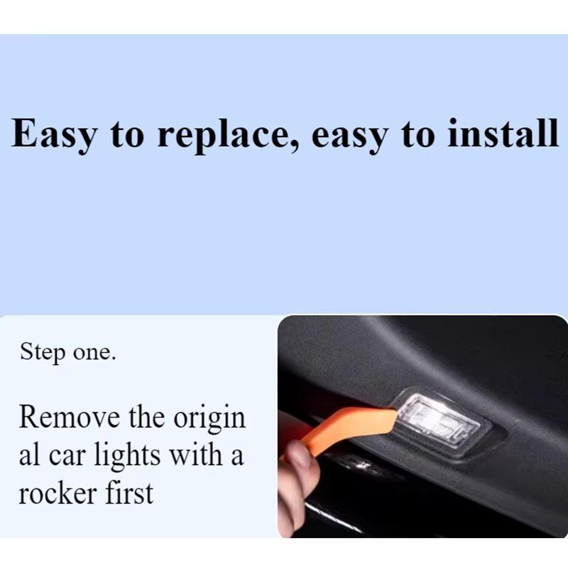 LED Projector Puddle Lights For Tesla Model 3 highland LED Ultra-Bright Welcome Light 3D Laser Ghost Shadow Light Model Y 2025