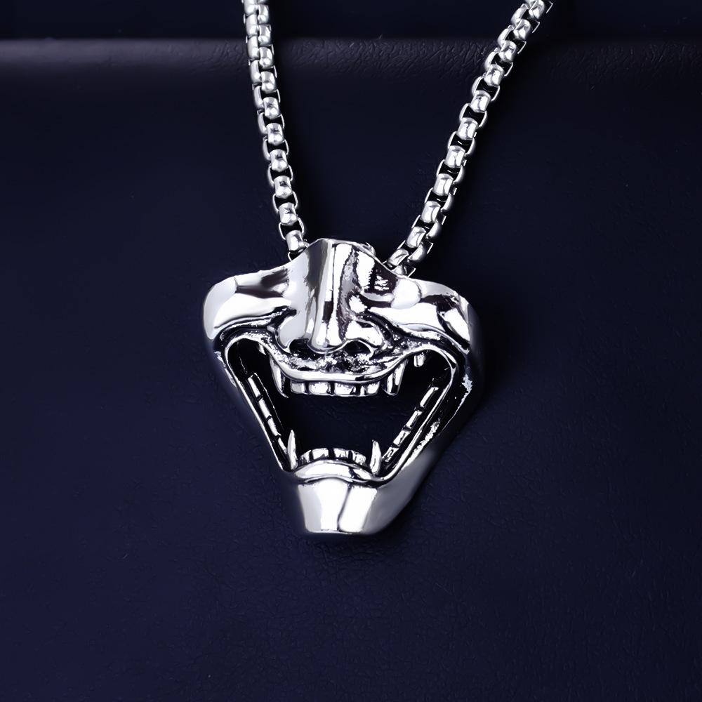 New Prajna Mask Pendant Necklace Domineering Jewelry Skull Pendant Necklace