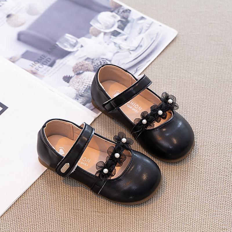 

Girls princess shoes 2025 new summer baby girl white small leather shoes with skirt soft sole children s single shoes spring and summer 36 чёрный