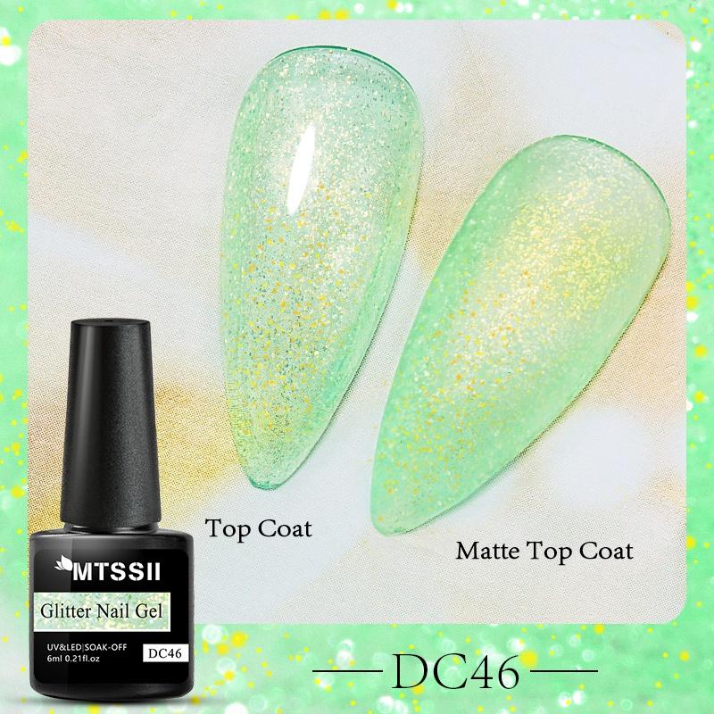 

MTSSII 6 мл блестящий гель для ногтей блестящие блестки УФ-светодиодный отмачиваемый лак для маникюра полуперманентный гель-лак для дизайна ногтей DC46