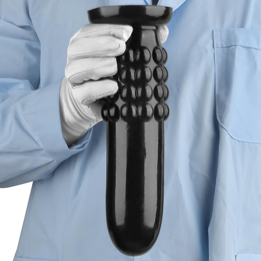 PVC Schwarz Super Großer Buttplug mit Pellets Riesen Dildo Fisting Sexspielzeug Masturbator Großer Schwanz