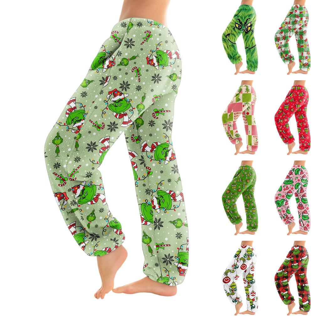 Women's Solid Color Trousers With Cuffs Casual Pants And Pajama Pants