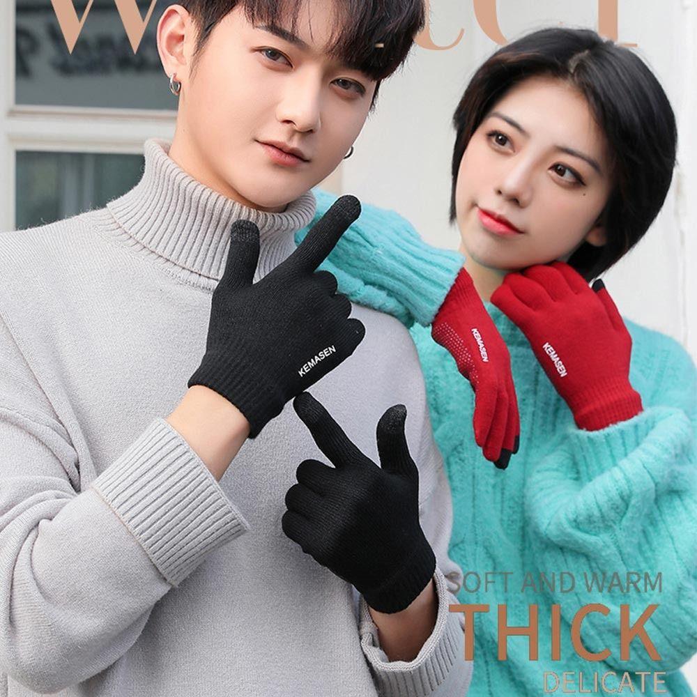 Warm Touch Screen Mitten Thicken Non-slip Gloves Fashion Knitted Gloves  Men Women