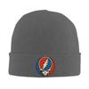 Grateful Dead Schädel Blau und Rot Strickmütze Mützen Kpop Warm Weich Unisex Damen Mützen Frühling Grafik Retro Kappen Geschenk
