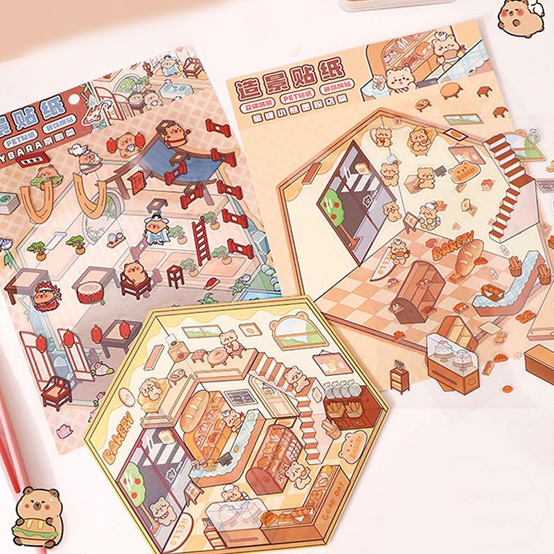 1 Sada Kawaii Kapybara Papírnictví Set Kreslený Roztomilý Kabelka Papírnictví Set Kancelářské Potřeby Studentské Papírnictví Dárky k Narozeninám