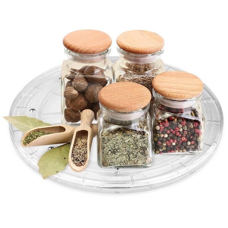 4/6/8/9/12in Turntable Acrylic Ball Bearing Rotating Tray for Spice Rack Table Cake Kitchen Pantry Corner Cabinets Decorating