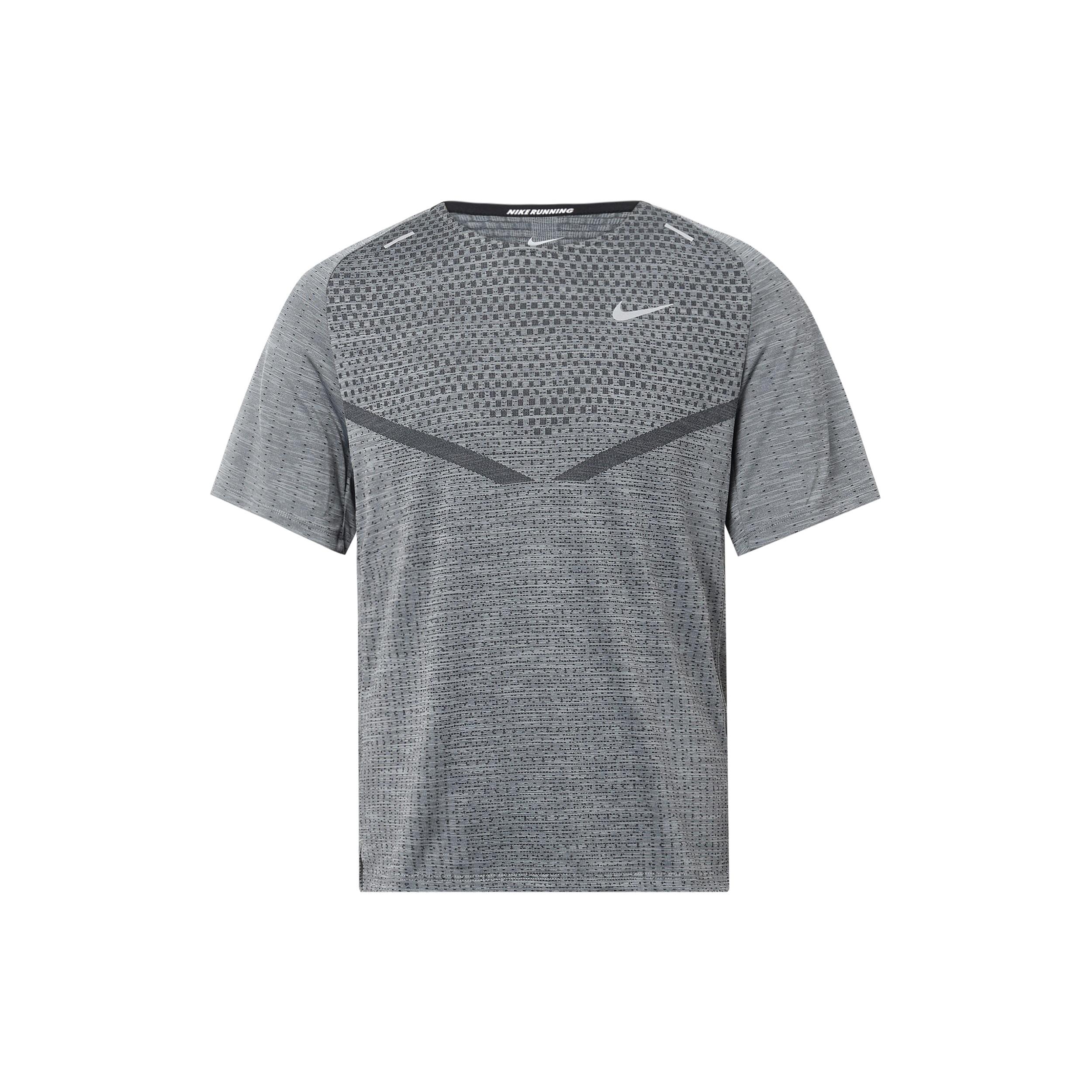 Men s Nike Dri-FIT ADV TechKnit Ultra Solid Color Reflective Running Sports Short Sleeve Gray DM4754-010 S
