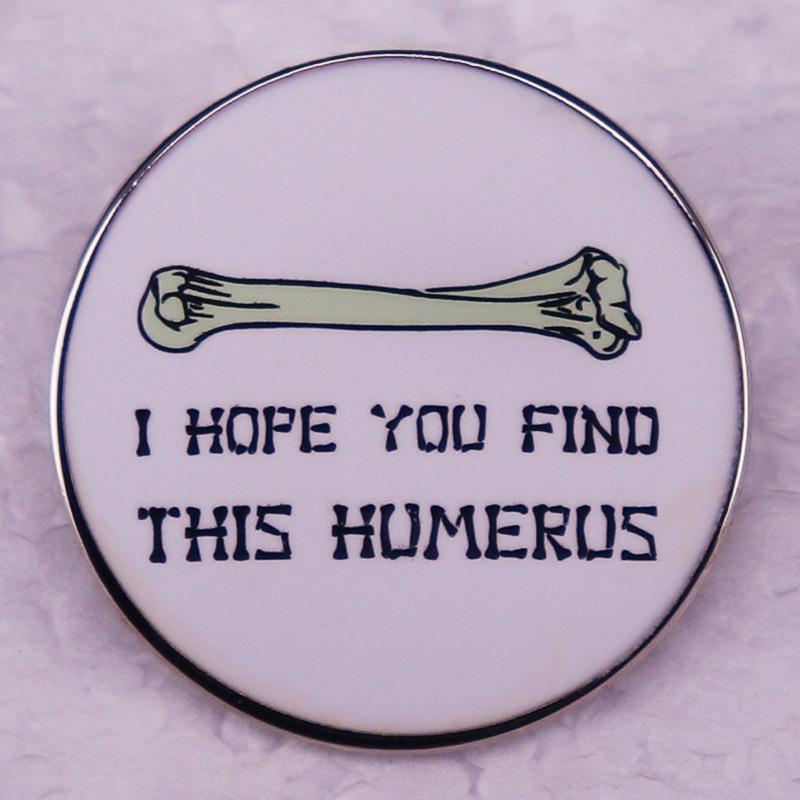 

Humorous Bone Personality Creative Metal Brooch Pin