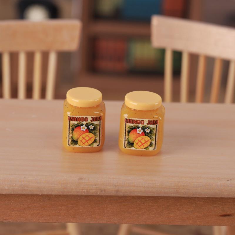 Mini 3D Jam Can DIY Kitchen Scene Keychain Pendant Resin Ornament
