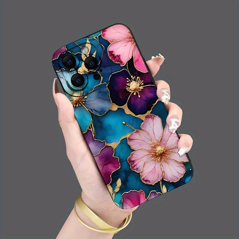 New Creative Fashion Glass Flower Cover Design Mobile Phone Case