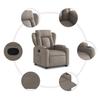 Vidaxl Lift and Tilt Recliner, Taupe Color, Fabric Upholstered