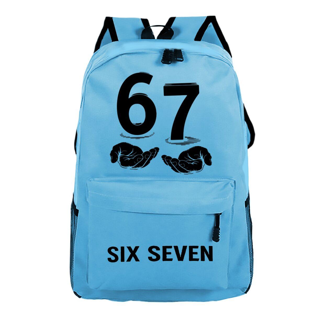 Schoolrugzakken Zes Zeven Trend 2026 Cartoon Grafisch 67 Nummer Harajuku Mode Outdoor Reizen Rugzak Kinderen Rits Mochilas