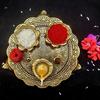 Wonder Care Aluminium Golden Color Plate for Puja Diwali Gift Items Deepawali