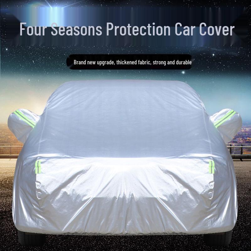 Silver Sunshade Car Cover: Full Protection Against Sun, Rain, and Dust for Sedans and SUVs
