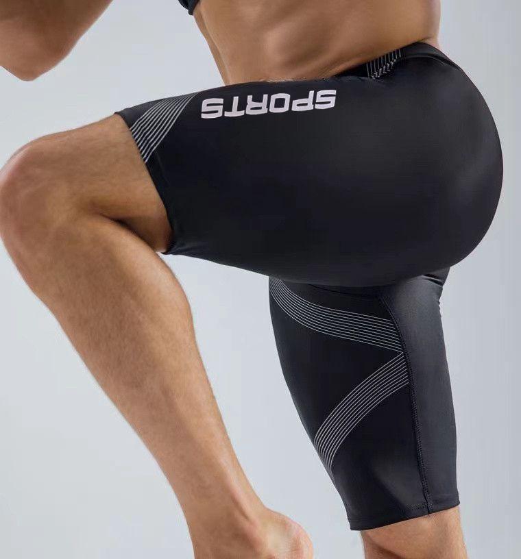 Xiaoshu Men s Swimsuit Swimsuit Suit Swimsuit Top Full Body Men s Five Points Professional Flat Angle Quick Dry Swimming Equipment M（50-55kg）