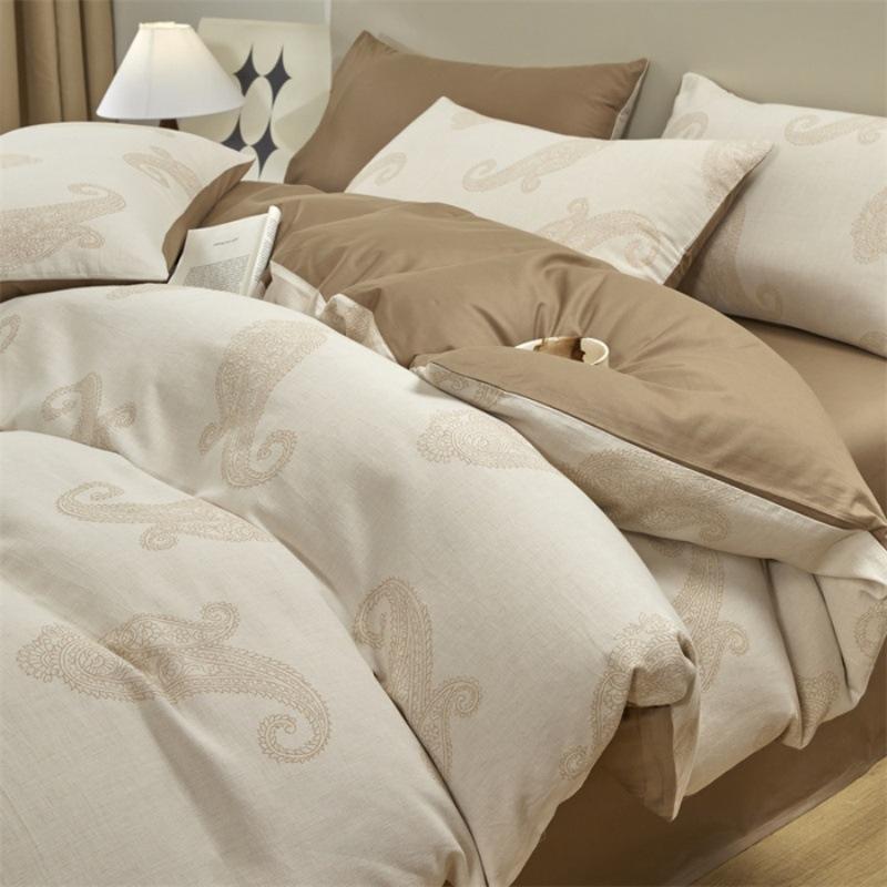 Class A 120 Maternal And Infant Grade Jacquard Pure Cotton 4Pcs Set Xinjiang Cotton Cotton Naked Sleeping Sheet Quilt Cover Mattress Model