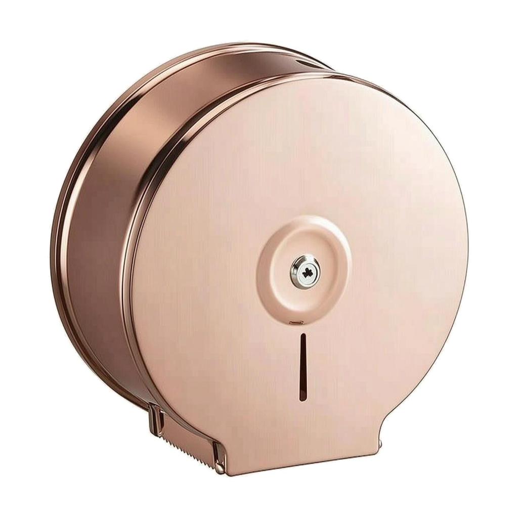 Wall-Mounted Jumbo Roll Dispenser with Locking Cover Large Capacity Toilet Paper