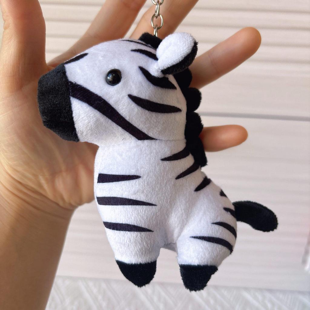 Mini Animal Plush Pendant: Giraffe, Zebra & Donkey Cartoon Figures