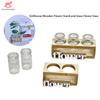 1set 1:12 Dollhouse Miniature Hydroponic Wooden Flower Arrangement Stand Set Mini Glass Flower Vase Model Home Garden Decor Toys