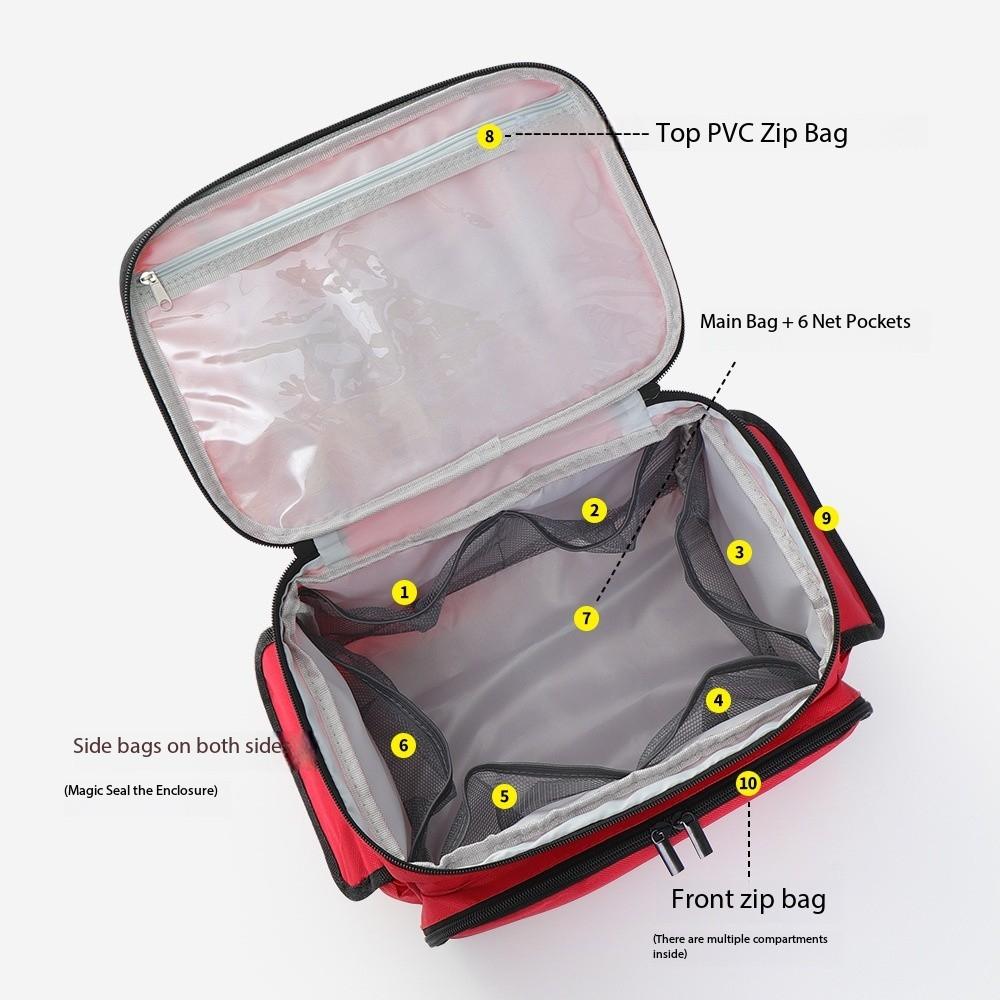 Portable Medical Organizer - Compact First Aid Kit Bag for Home, Car & Travel | Waterproof Medicine Storage with Zipper Pockets