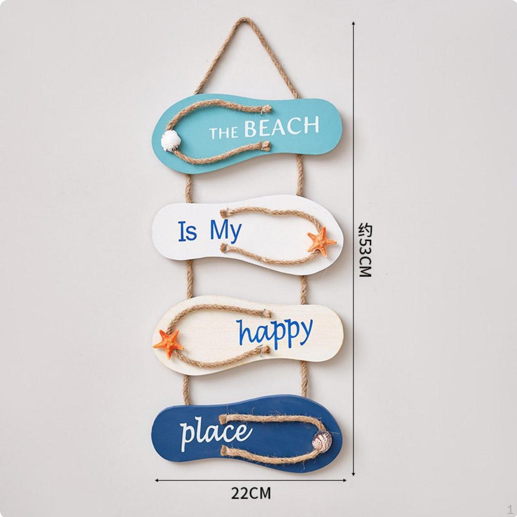 Nautical Welcome Sign Mediterranean Door Hanger Coastal Wall Decor for Restaurant, Cafe, Washroom