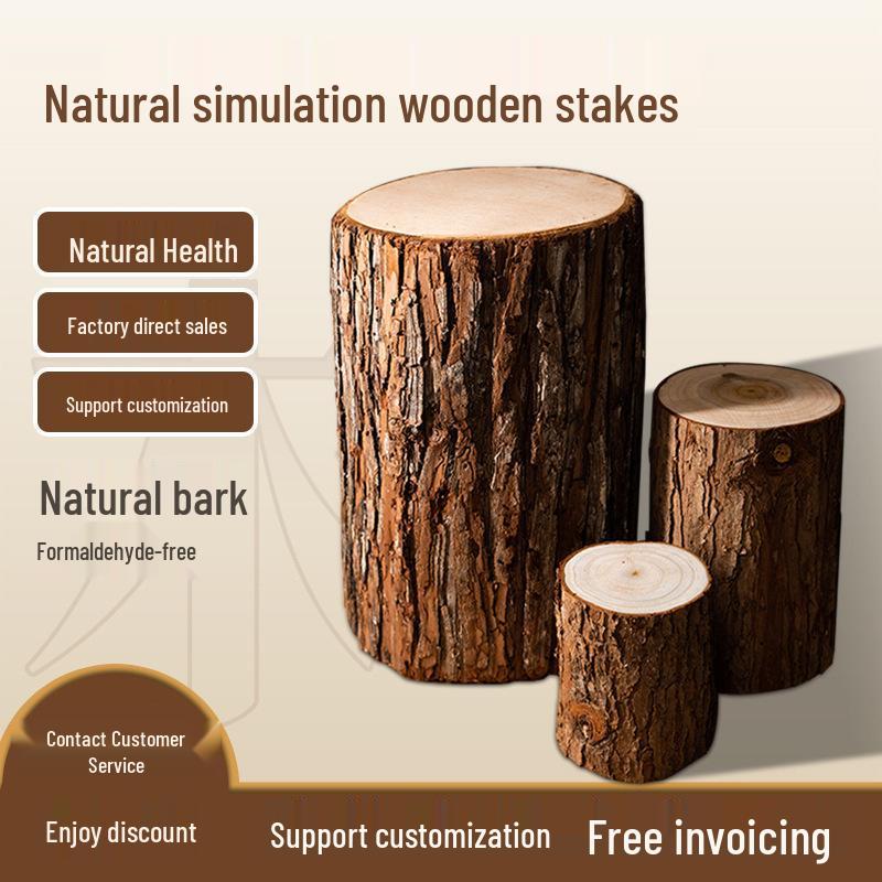

Wooden Tree Stump Decor: Round Log Stool & Display Prop for Restaurants, Shops, Photography & Floral Art Height 20cm