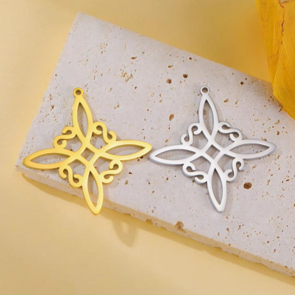 LIKGREAT 1Pcs Witch Celtics Knot Pendant Stainless Steel Wiccan Hanging Charm for Necklace Bracelet Earring Jewelry Making