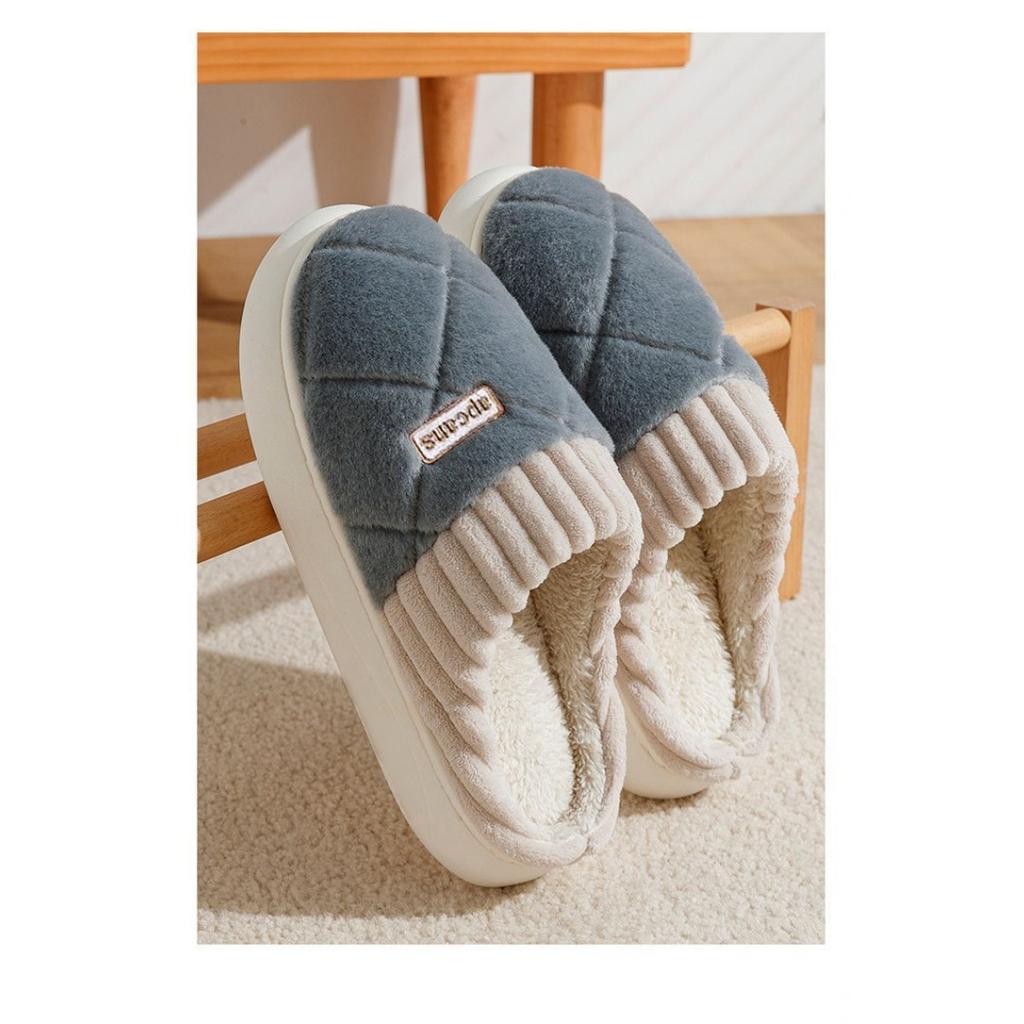 Baumwollpantoffeln für Damen und Herren, Herbst und Winter, Indoor Zuhause, Weiche Sohle, Rutschfest, Haushaltliche Wärme, Plüsch, Paar Baumwollpantoffeln