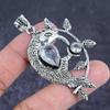 Natural White Topaz Gemstone 925 Sterling Silver Jewelry Pendant 2.56" Q1f74
