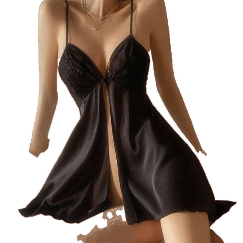 Elegantes Perlsatin Damen Nachthemd Camisole Pyjama