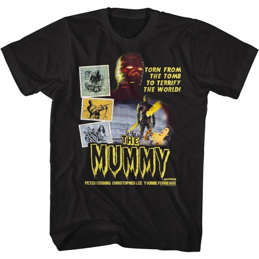 The MUMMY Men039;s T-Shirt Torn From The Tomb Horror Movie Scary Black Cotton Unisex T-Shirt XXXXL