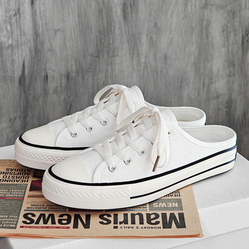 Fashion Men's Couple's Large-sized One-piece Pair of New Fashionable Casual High-quality and Versatile Half-length Canvas Board Shoes