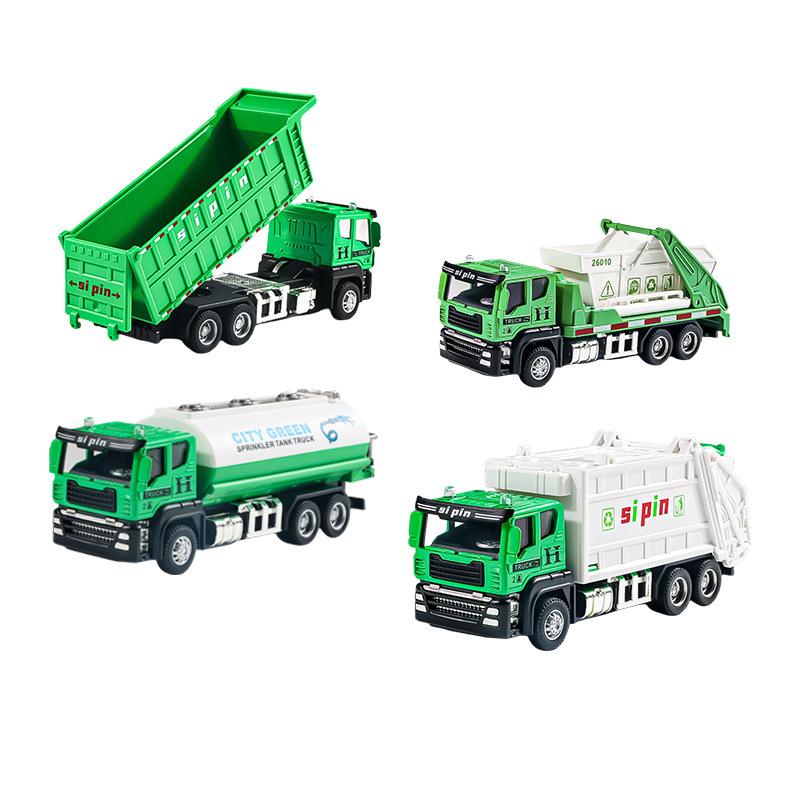 Legierung Müllwagen Spielzeug Kehren und Clearing Yuncheng Sanitär LKW Engineering Klassifizierung Eimer Kinder Jungen Sprinkler