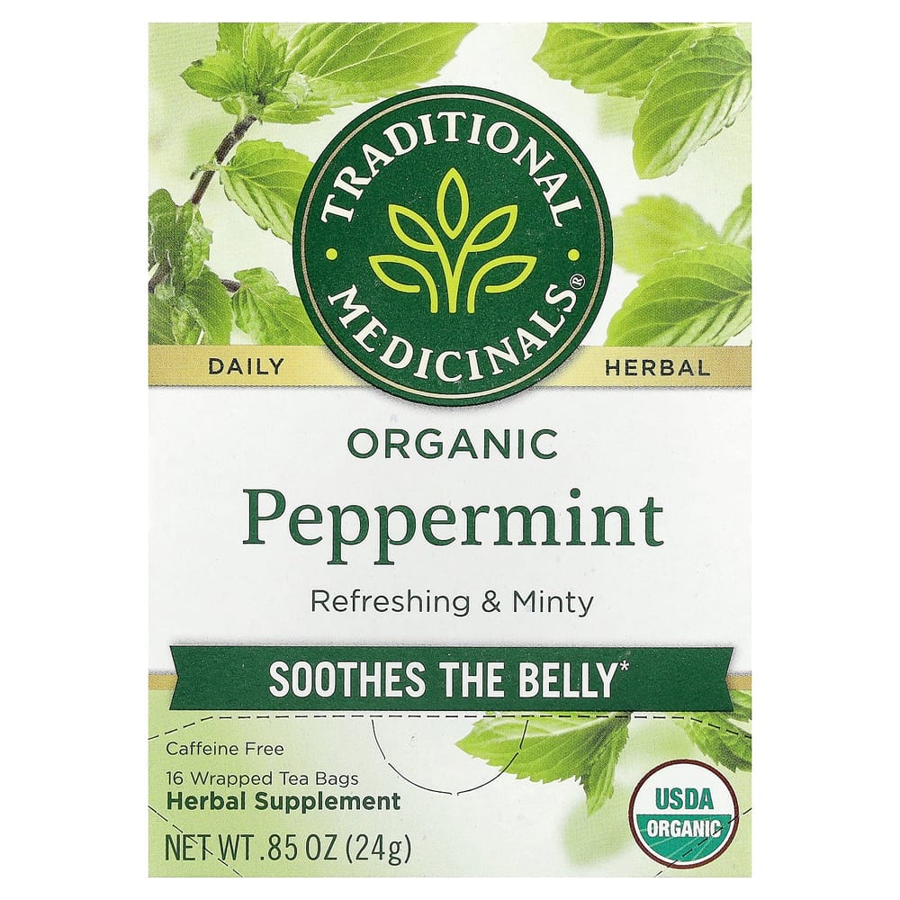 Traditional Medicinals Peppermint Caffeine-Free Tea Bags, 16 Count (24g)