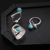 European and American irregular round double-layer open ring cold wind personality simple niche jewelry 
