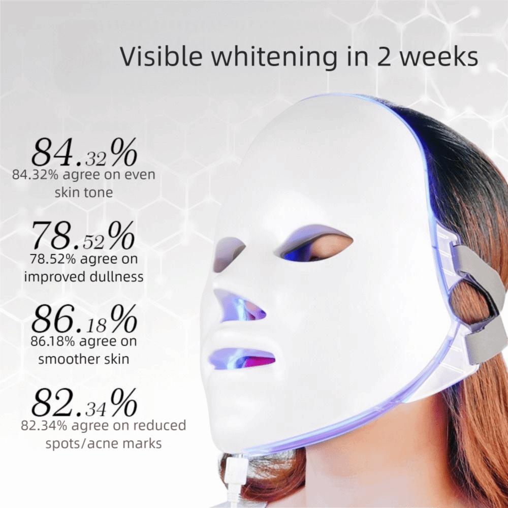 7 Colors LED Face Mask Rechargeable Photon SPA Mask Photon Facial LED Mask  Remove Acne Wrinkle