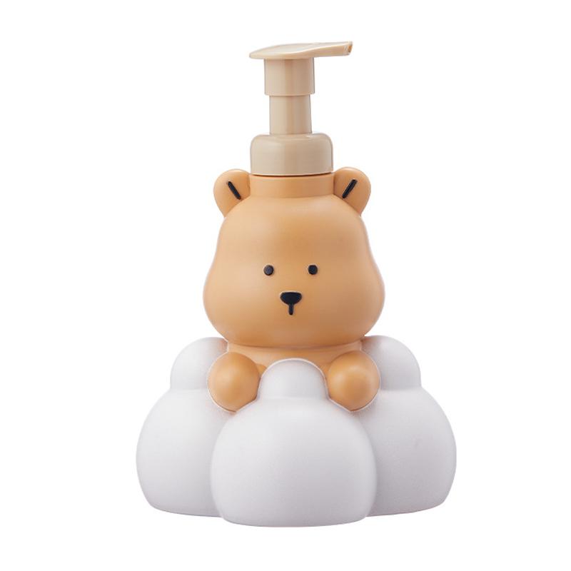 

Диспенсер для мыла в виде мультяшного облачного медведя, дезинфицирующее средство для рук в ванной, шампунь, гель для душа, многоразовый дозатор, пенный контейнер 500ML жёлтый