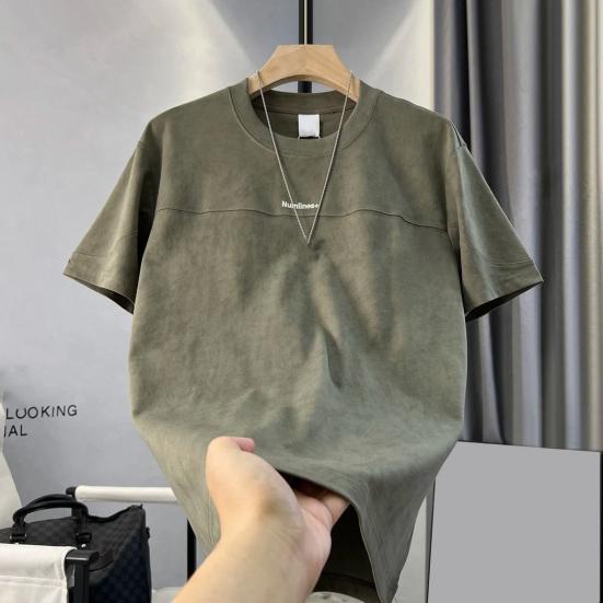 Snygg T-shirt för män Andningsbar Lös passform Sommar-Tee Batikmönster Casual T-shirt för Strandsemester Sport Gata