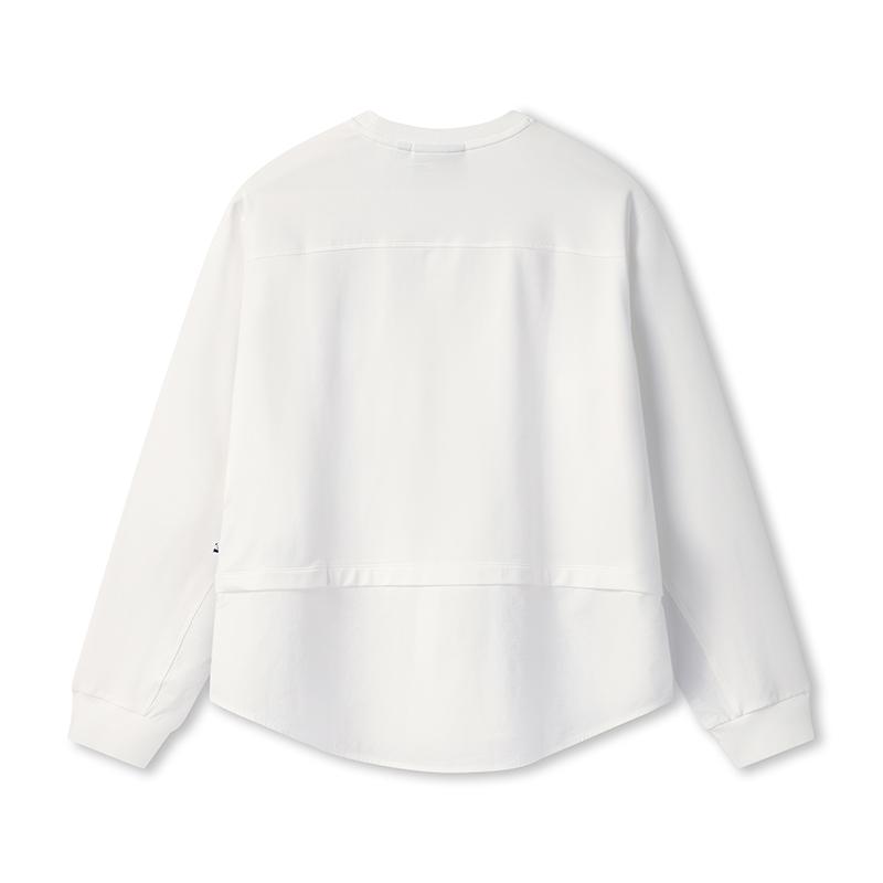 Fila Heritage Cute Panda Embroidery Fashion Simple Casual Versatile Comfortable Knit Pullover Round Neck Sweatshirt Women Sweatshirt F11W538202F-WT