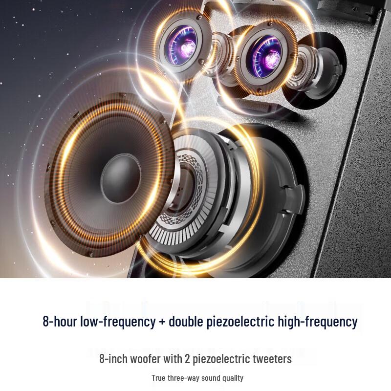 SAST 8-inch Portable Outdoor KTV Trolley Speaker CN plug (adapter included)