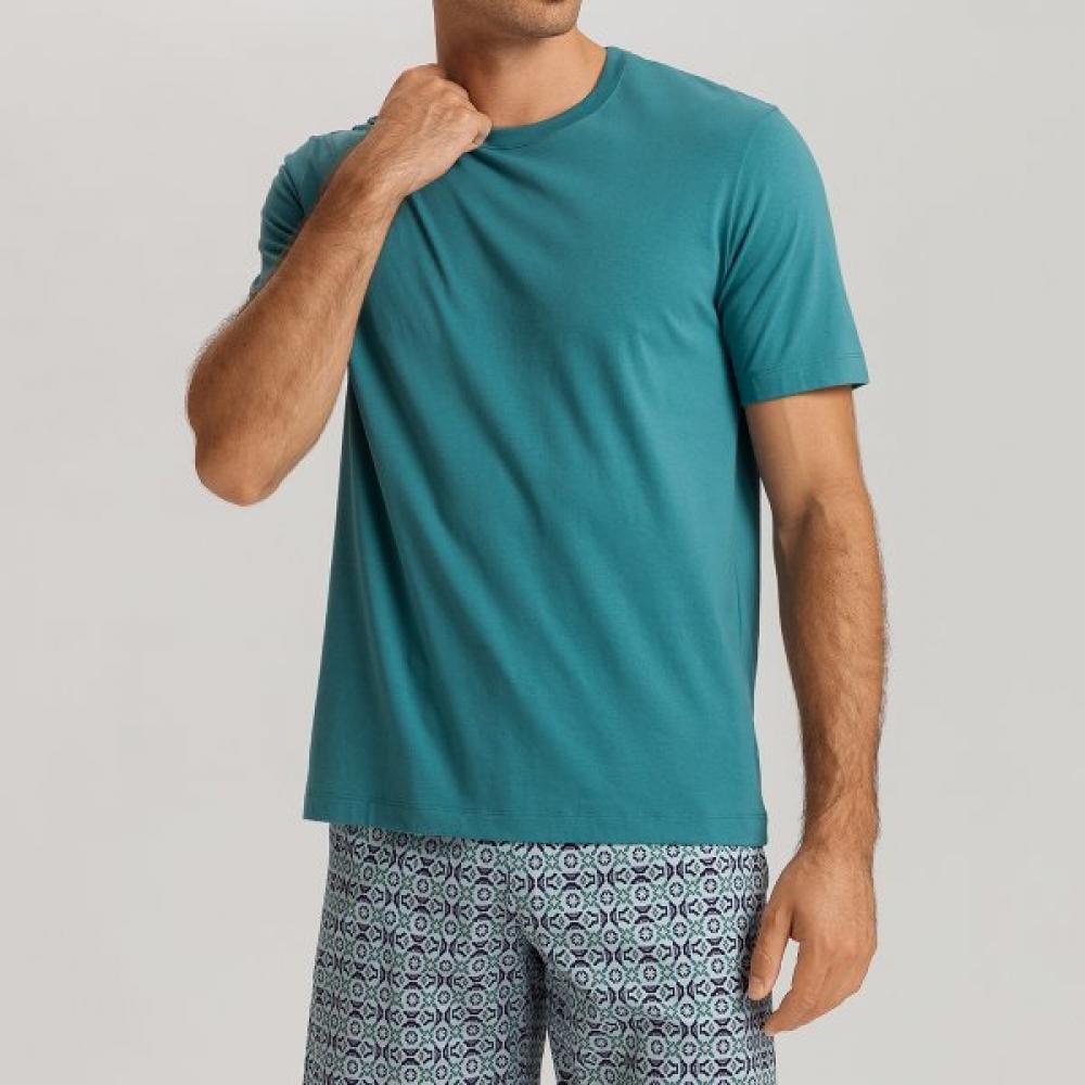 Hanro ShorT Sleeve T shirT 75050 mounTain waTer mountain water/XL