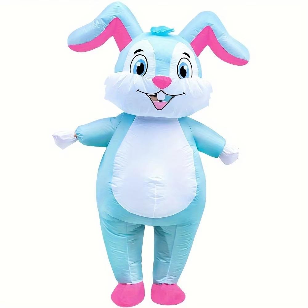 Easter Bunny Costume Rabbit Inflatable Outfit Easter Blow Up Suit Adults Girl for Christmas Cosplay Halloween Carnival Gift