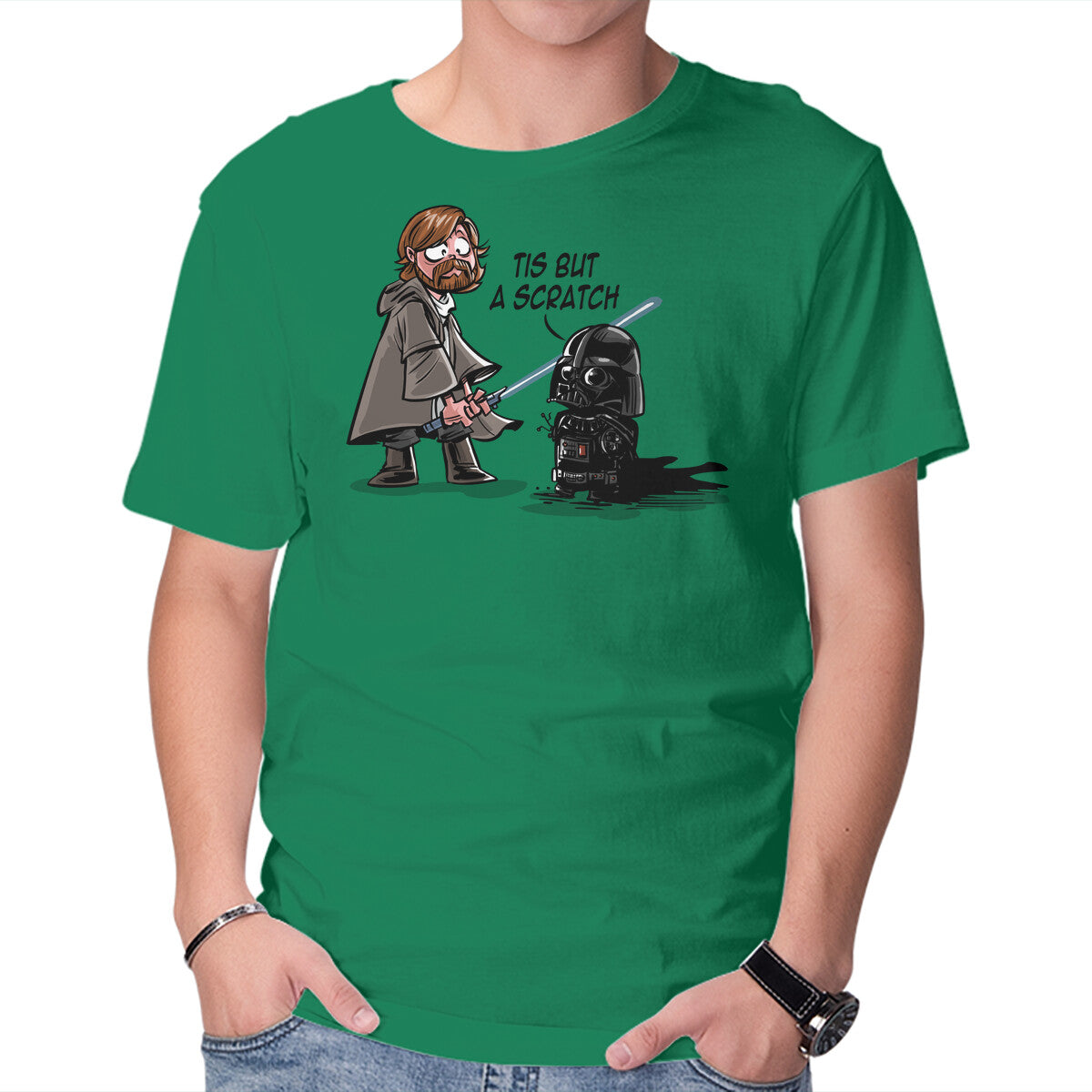 Unisex Crew Neck T-Shirt Scratch Wars Graphic Short Sleeve Casual Tee M