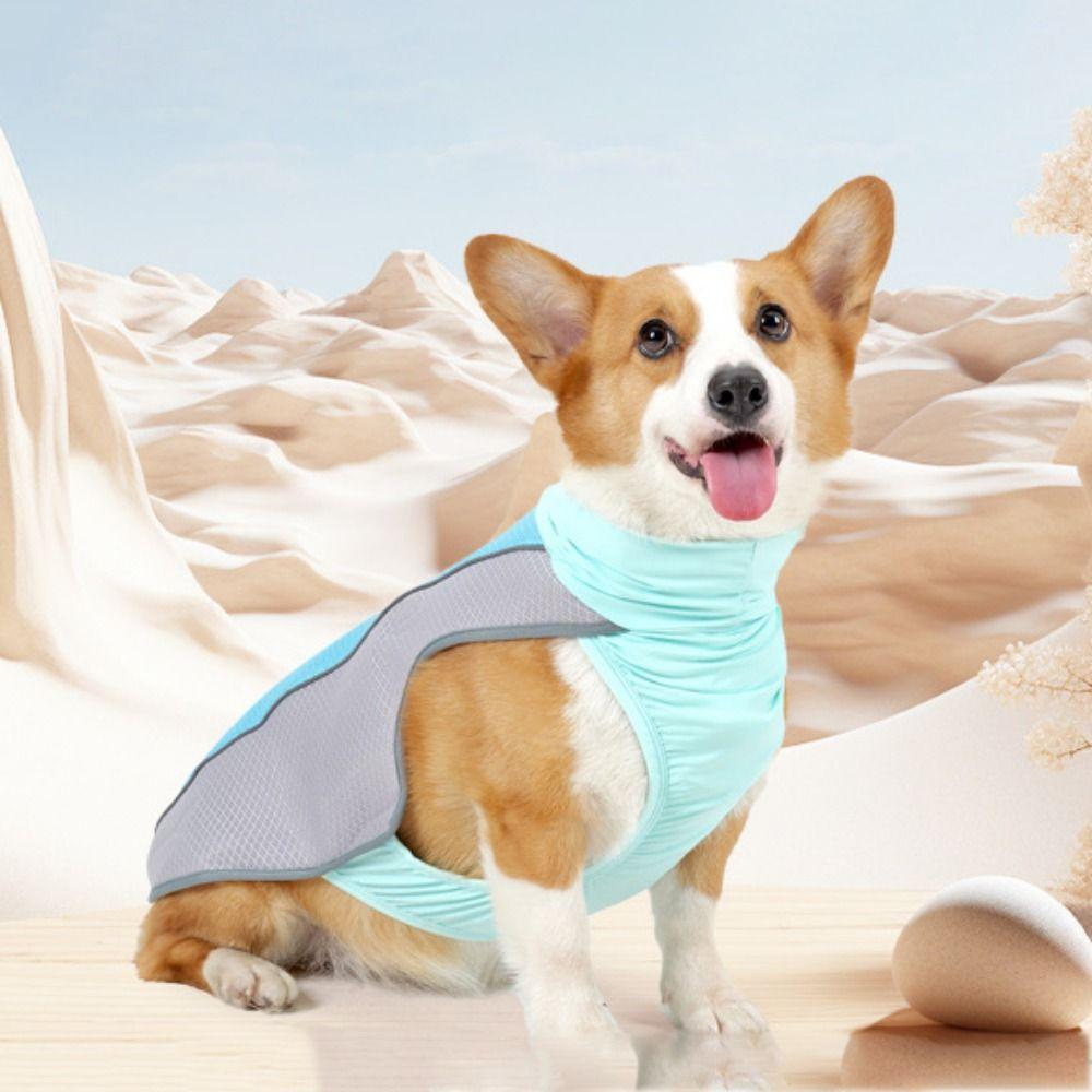 

Adjustable Pet Ice Vest Reflective Dog Cooling Jacket Pet Heatstroke Clothing Summer S розовый