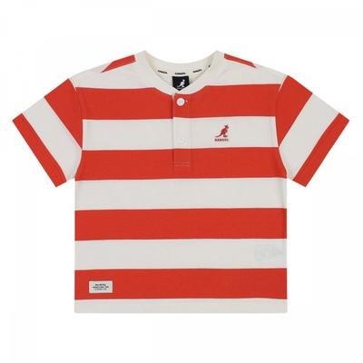 Henry Neck Bold STripe T shirT Sb 0123 Orange
